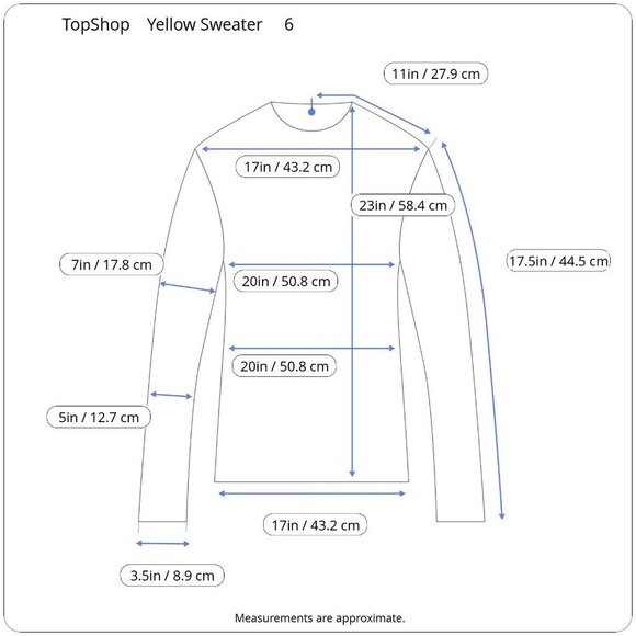 Topshop Chunky Waffle Knit Long Raglan Sleeves Crewneck Bright Yellow Sweater 6 - Picture 14 of 15